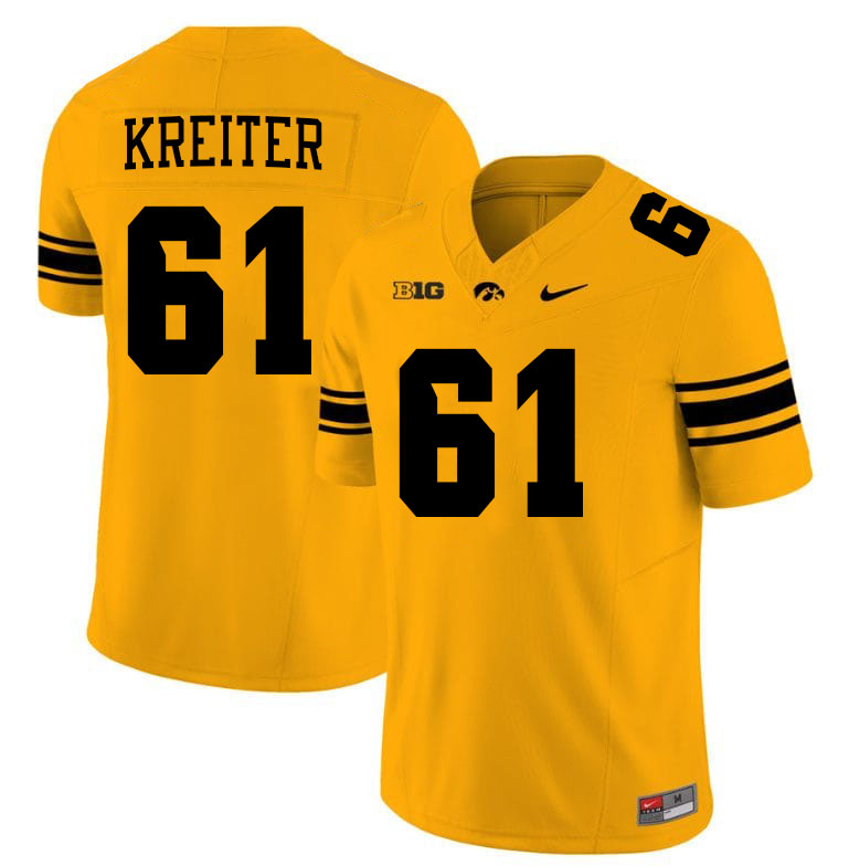 Casey Kreiter Iowa Jersey,University Of Iowa Hawkeyes Fotoball Uniforms,Jersey,Gears-Gold